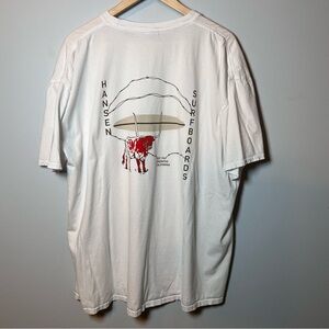 Hansen Surfboards T-Shirt Men’s XXL White S/S - Don Hansen Inspired Cow & Wire